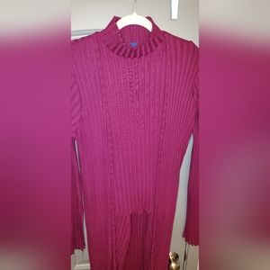 Stylish 3-piece ribbed knit pantsuit (sweater, sleeveless turtleneck and pant)